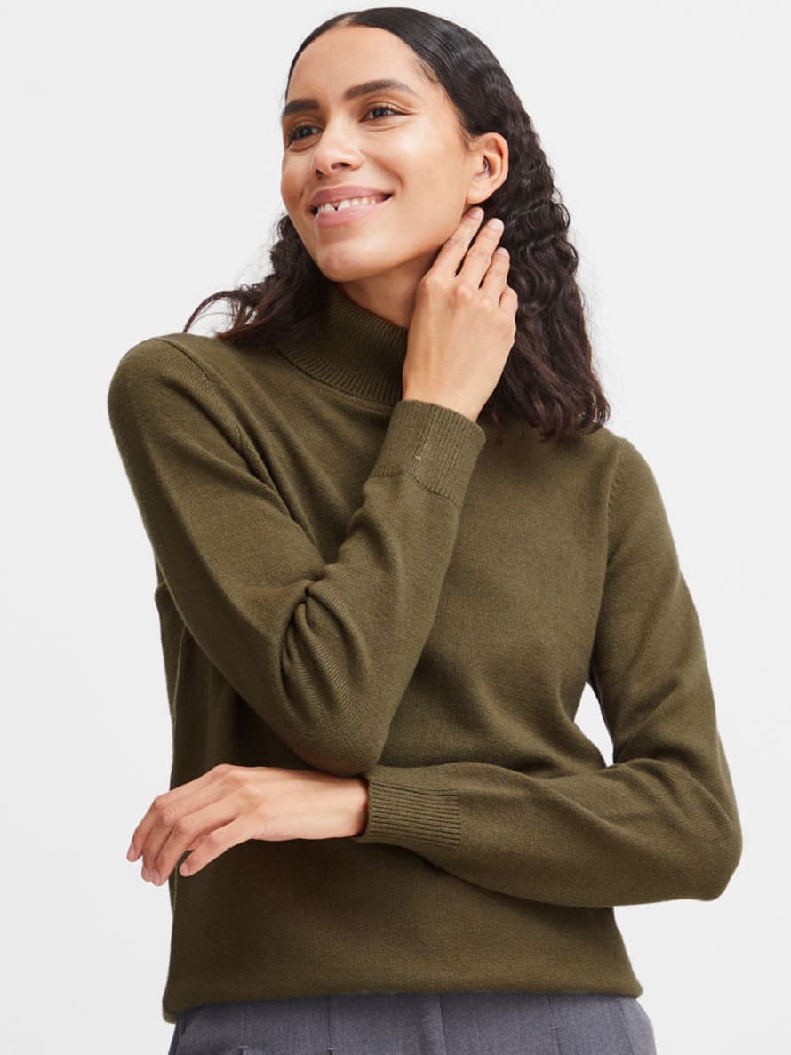 b.young Bymanina Rollneck Jumper Olive