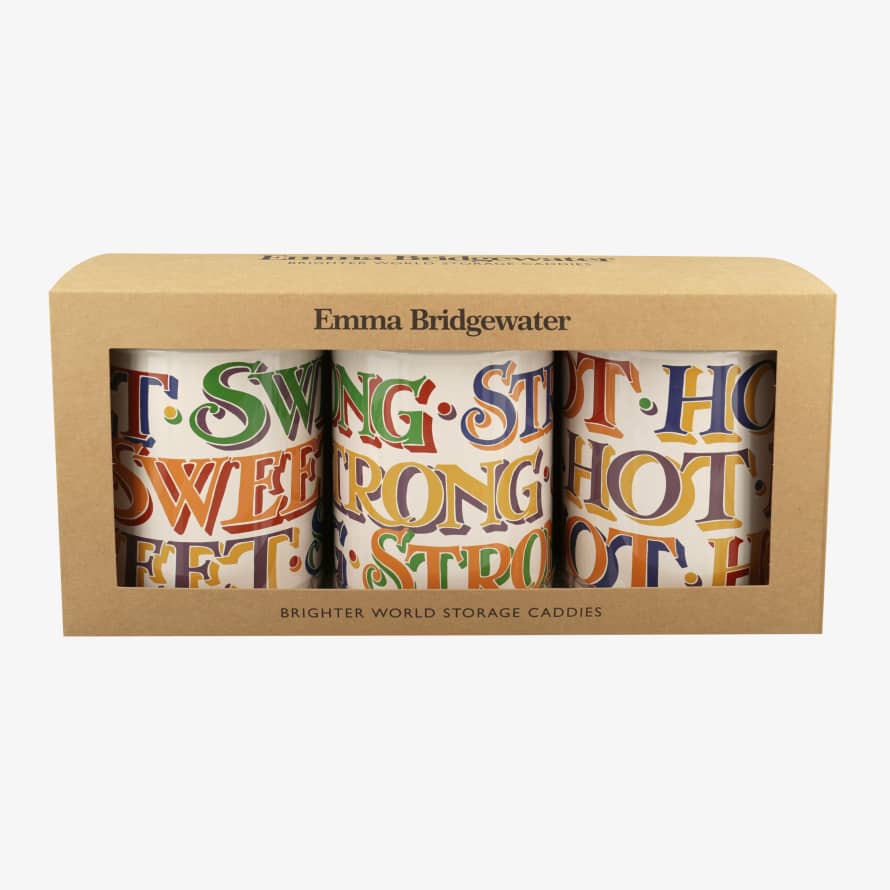 Emma Bridgewater Set of 3 Round Rainbow Toast Caddies Tin Box