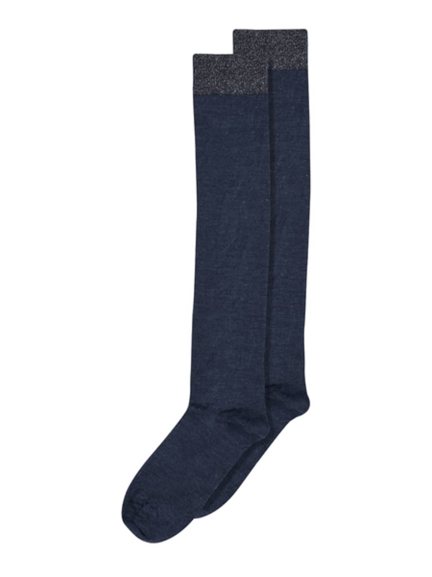 mp Denmark Wool/silk Knee Socks - Deep Navy