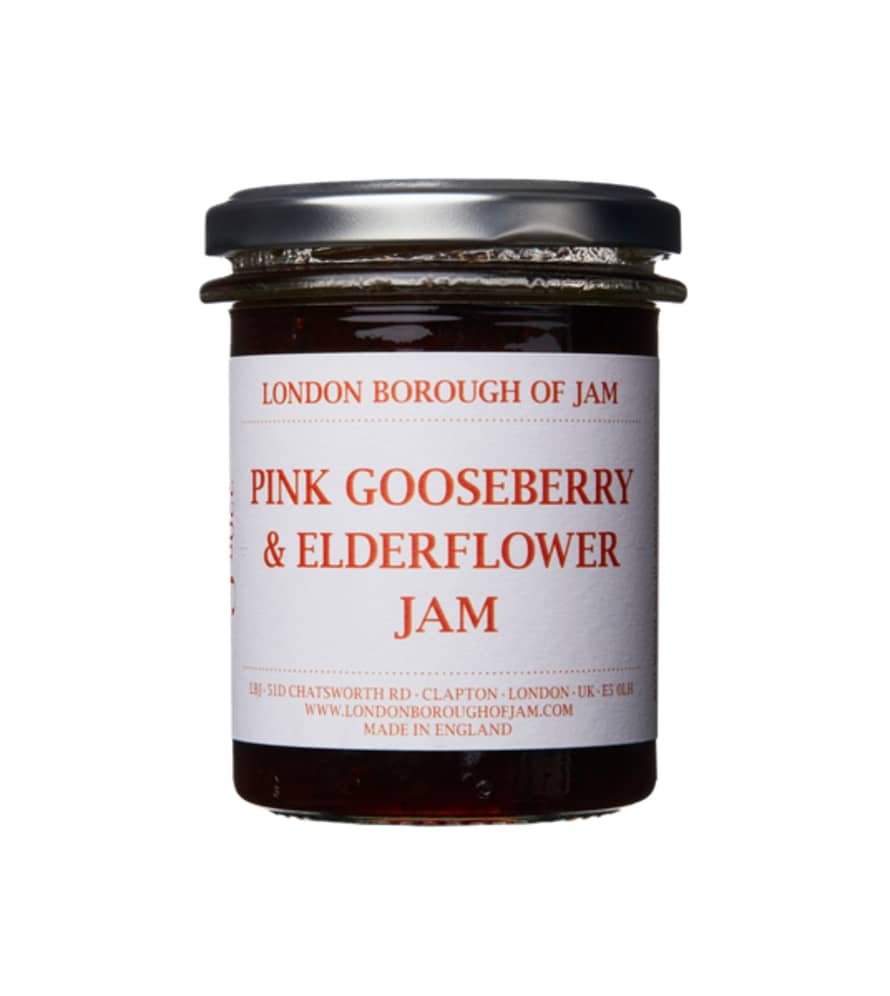 London Borough of Jam Pink Gooseberry & Elderflower Jam