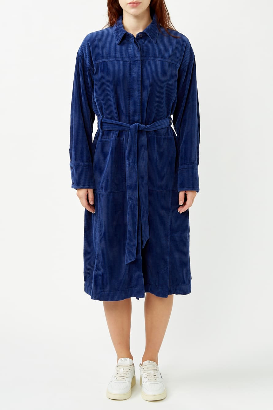 Our Sister Navy Composition Corduroy Dress