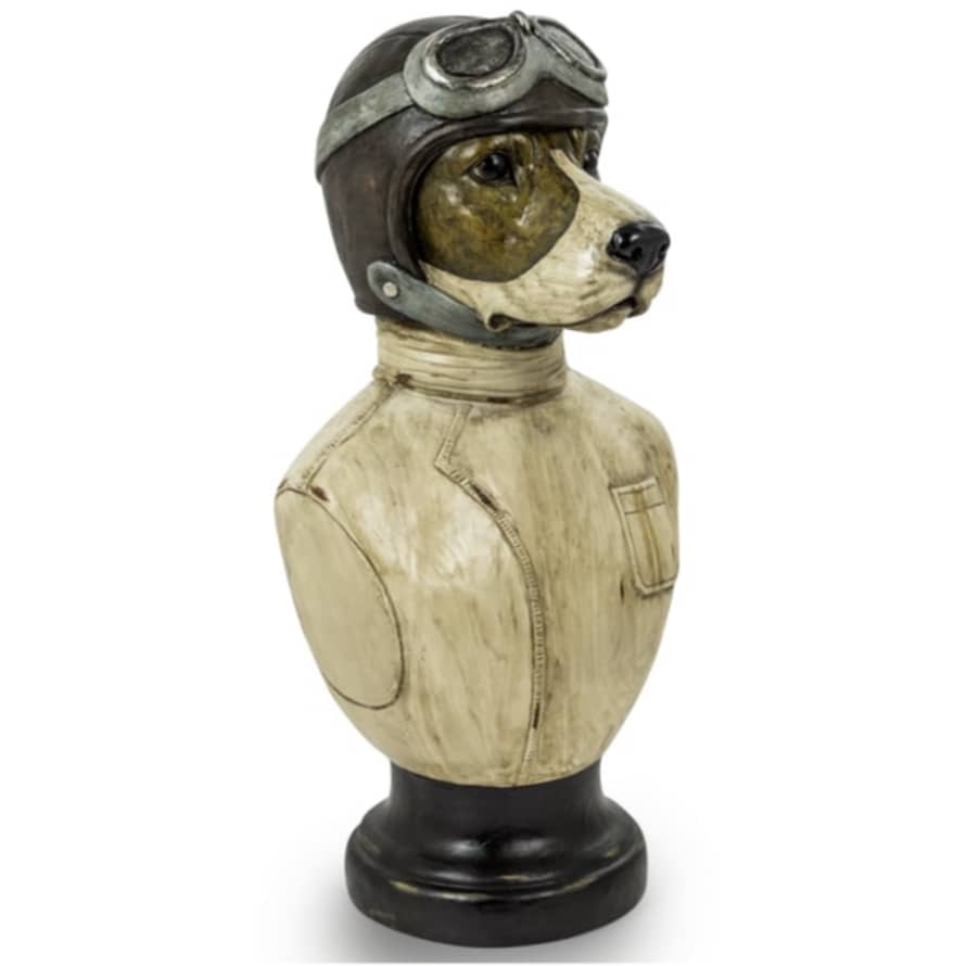 livs Racing Driver Dog Bust Ornament