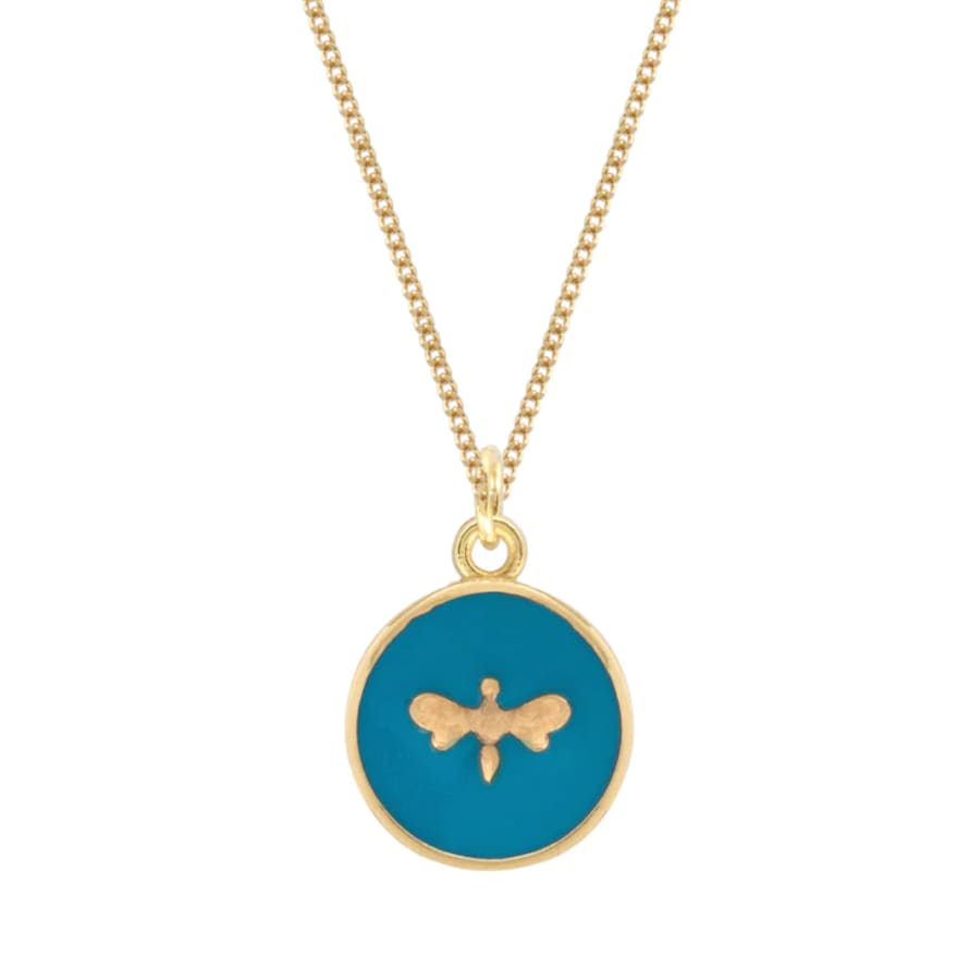 Lime Tree Design Small Enamel Gold Vermeil Pendant Necklace -bee