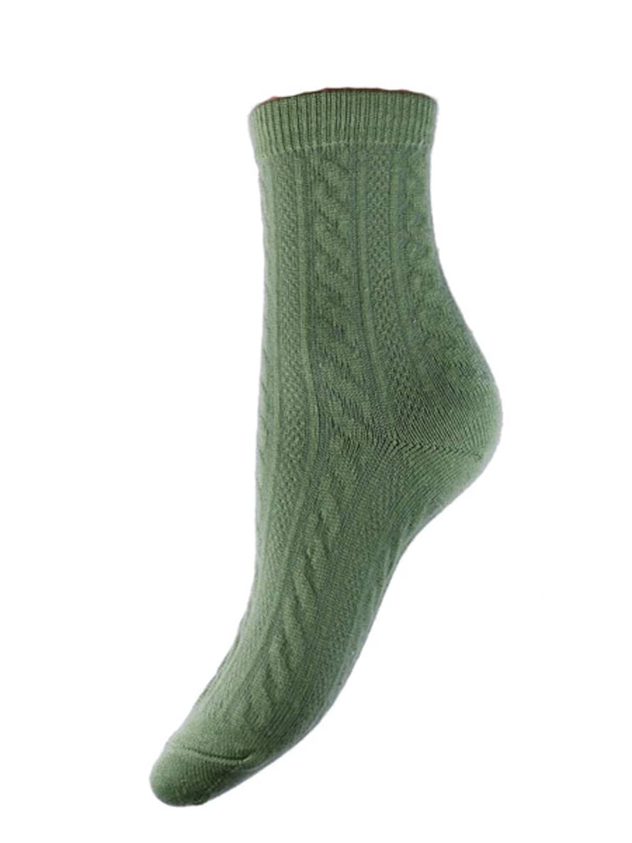 Joya Green Ribbed Socks