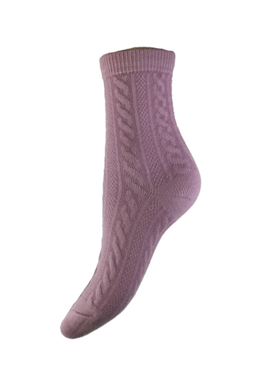 Joya Purple Ribbed Socks