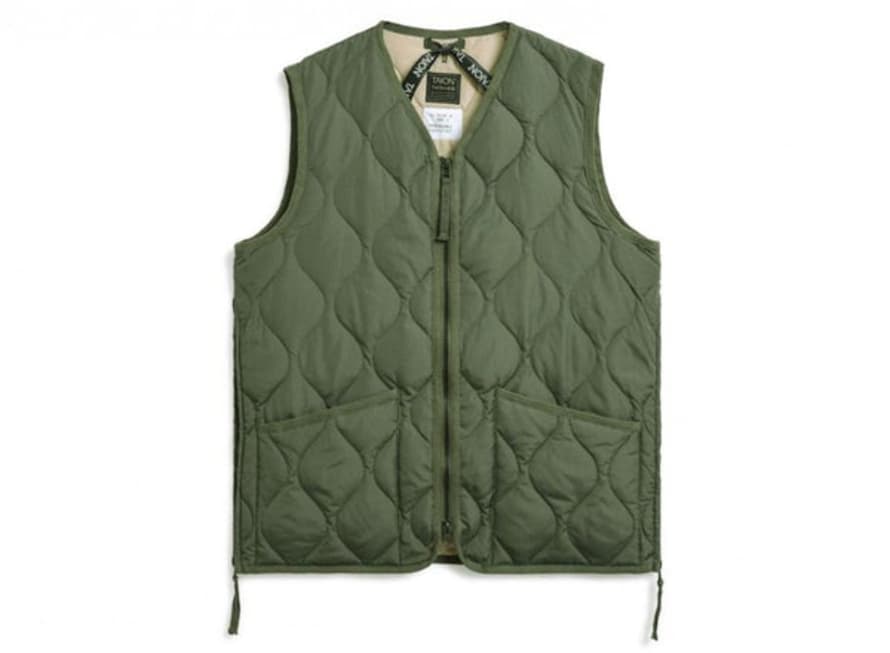 Taion Gilet Military Zip V-neck Down Dark Olive