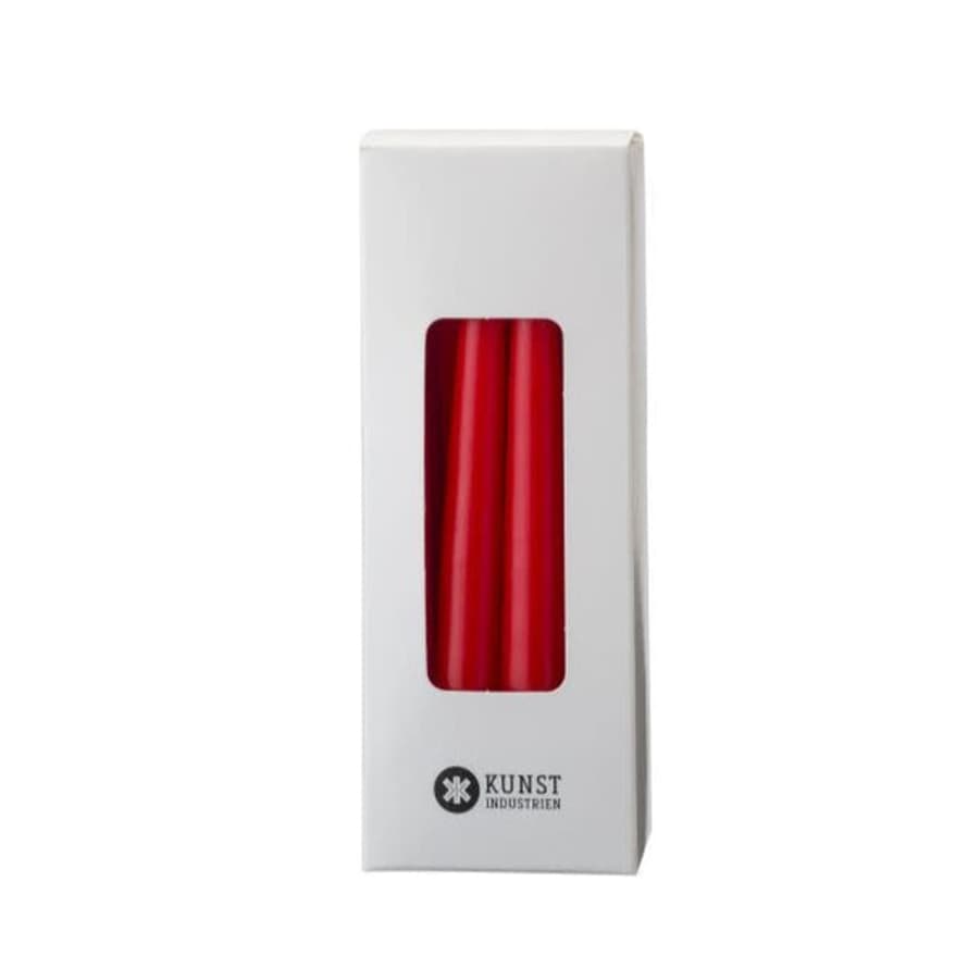 Kunstindustrien Box Of 12 Red Mini Dipped Candles
