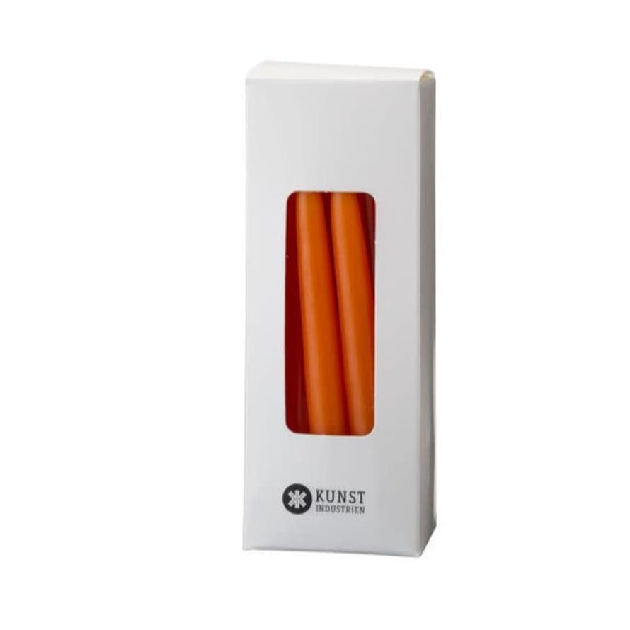 Kunstindustrien Box Of 12 Orange Mini Dipped Candles