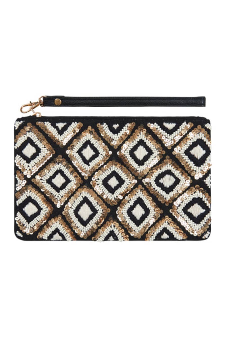 Eb & Ive Carrie Clutch - Gold & Black