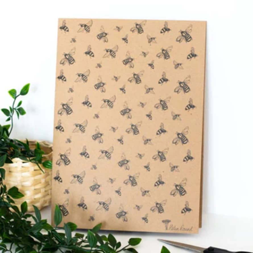 Helen Round Bee Kraft Wrapping Paper