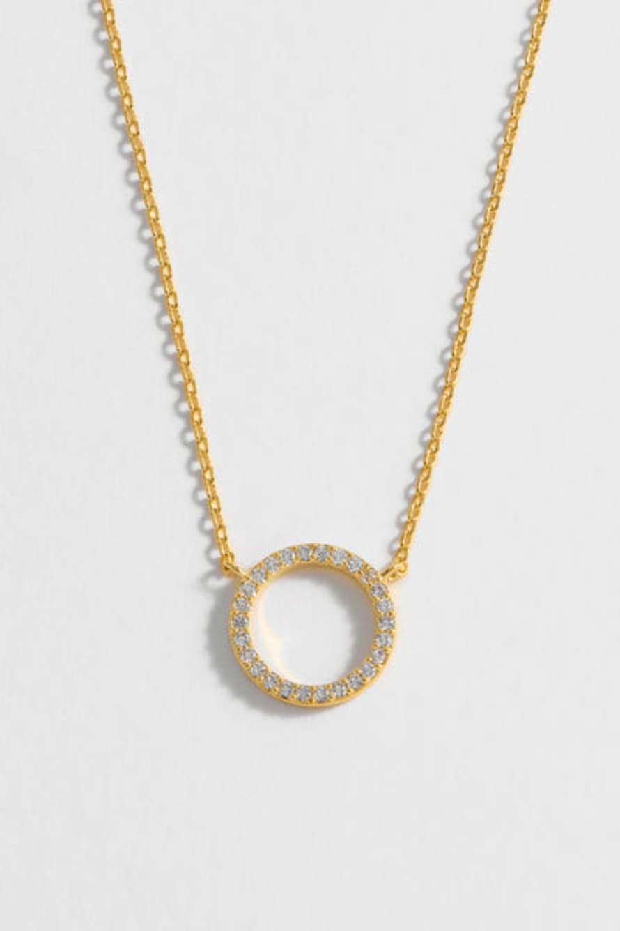 Estella Bartlett  Estella Bartlett Circle Cz Necklace - Gold Plated