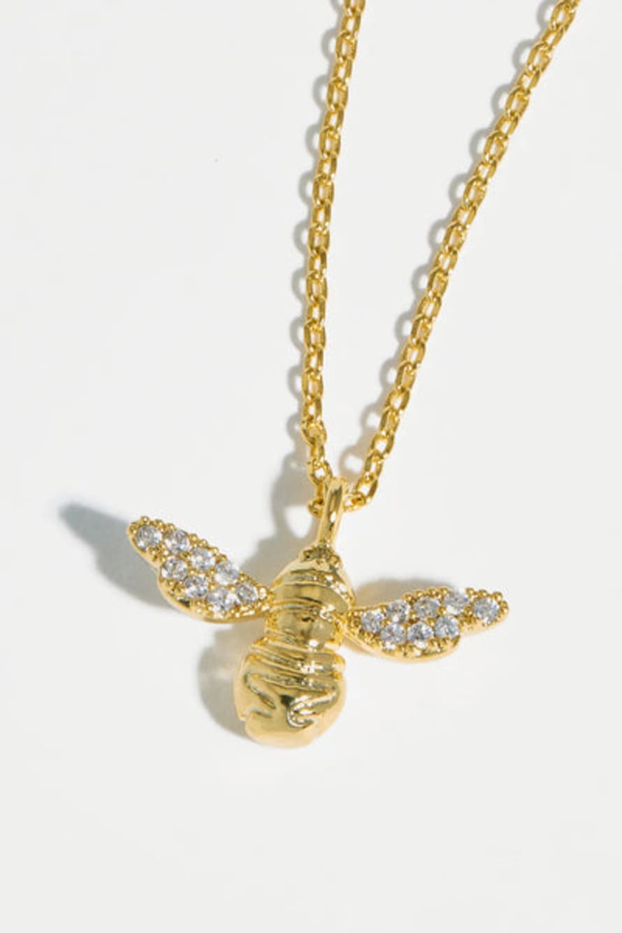Estella Bartlett  Estella Bartlett Cz Bee Charm Pendant Necklace - Gold Plated