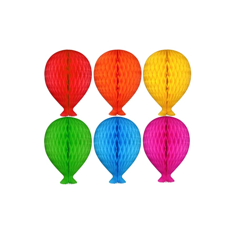 The Conscious Honeycomb Balloon 15cm Rainbow, Set Of 6