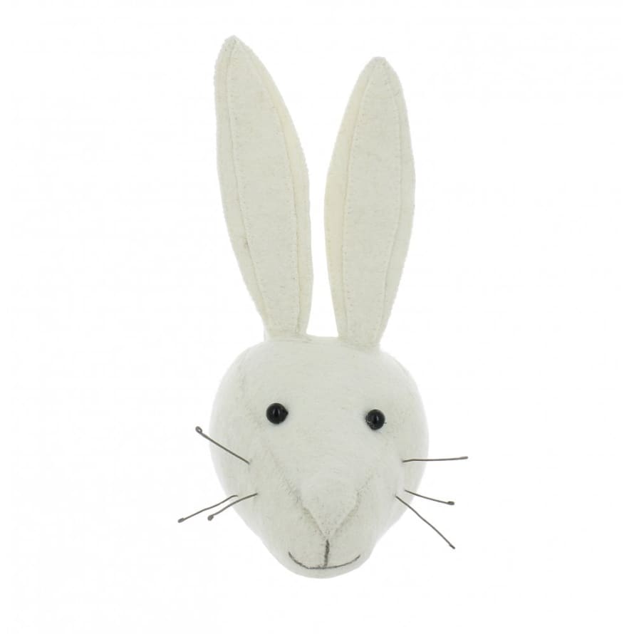 Fiona Walker England Mini White Rabbit Head