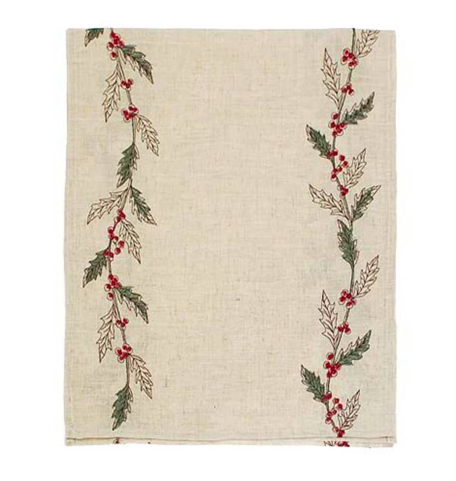 Waltons of Yorkshire Holly Winter Foliage Table Runner