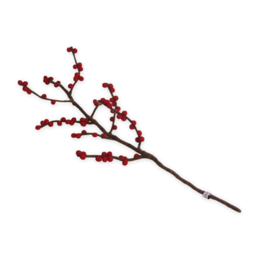 Gry and Sif Felt Branch with Red Berries