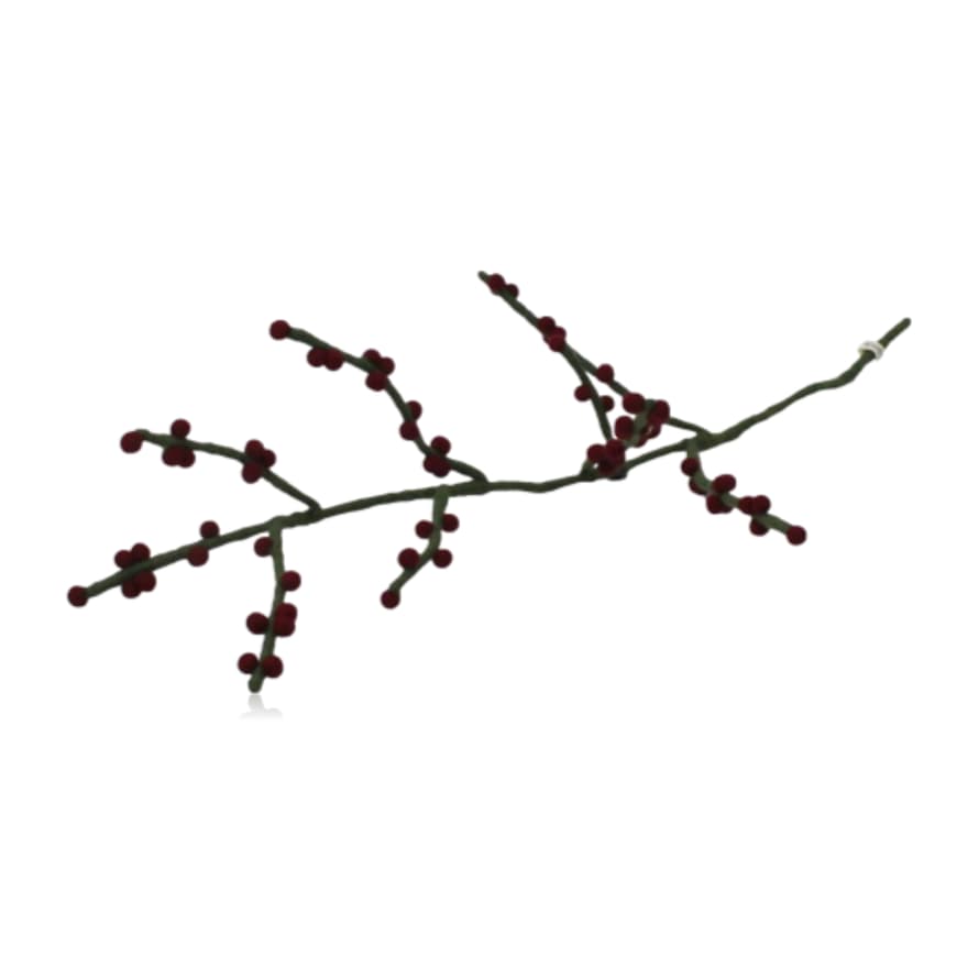 Gry and Sif  Felt Branch with Dark Red Berries