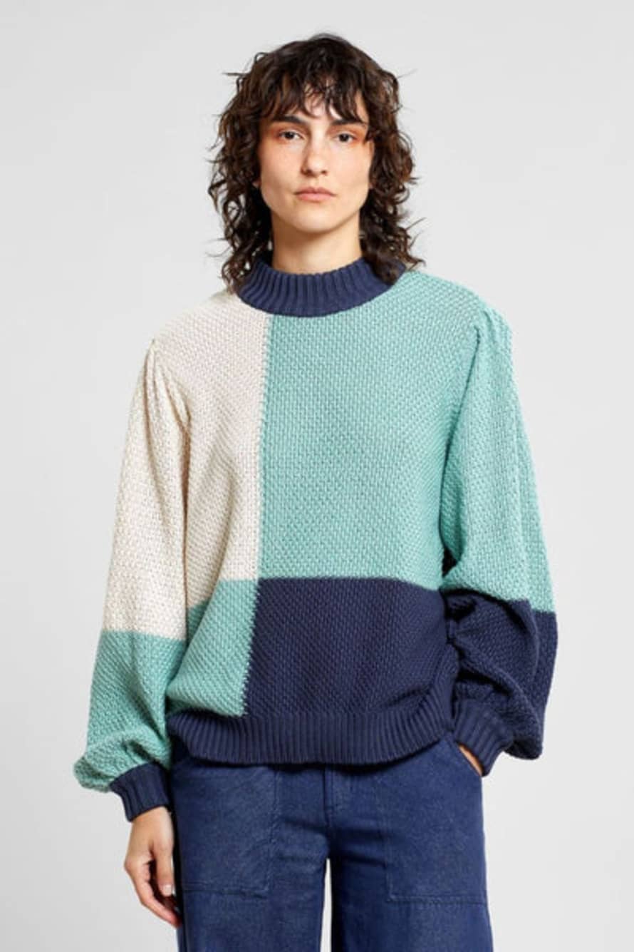 dedicated Sweater Knitted Rutbo Blocks Green