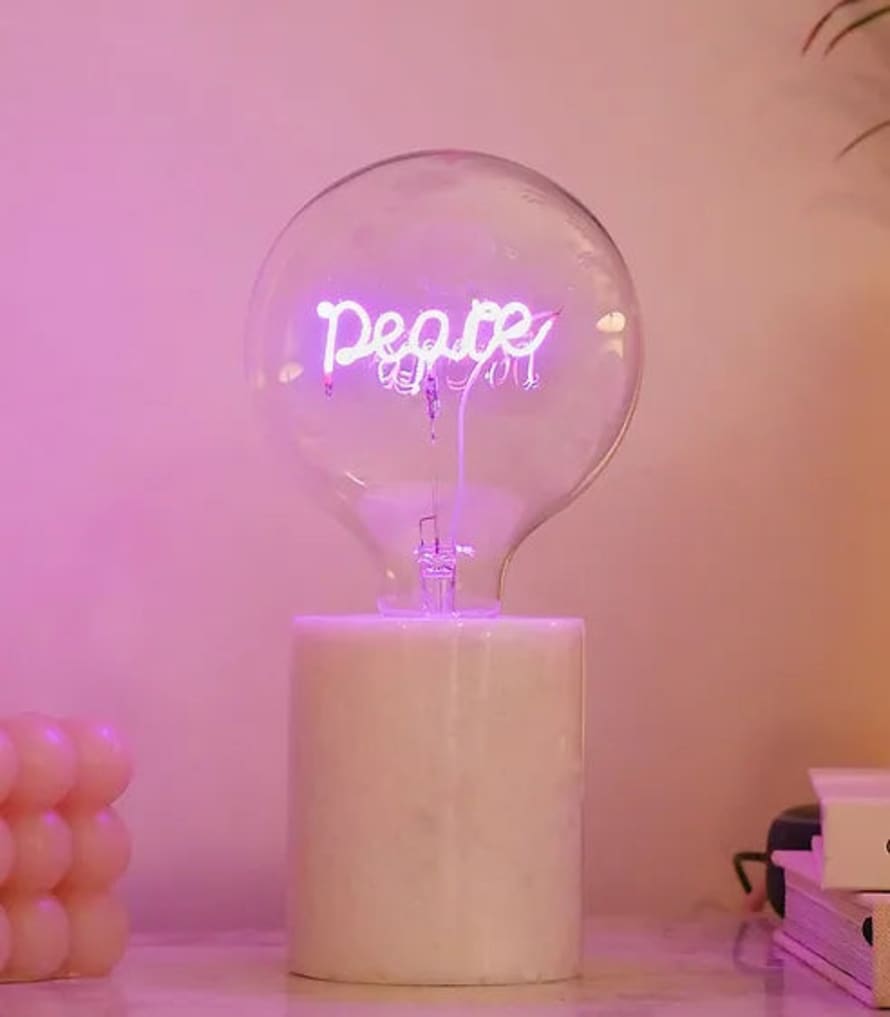 Steepletone UK Ltd Peace Led Text Table Lamp Light Bulb
