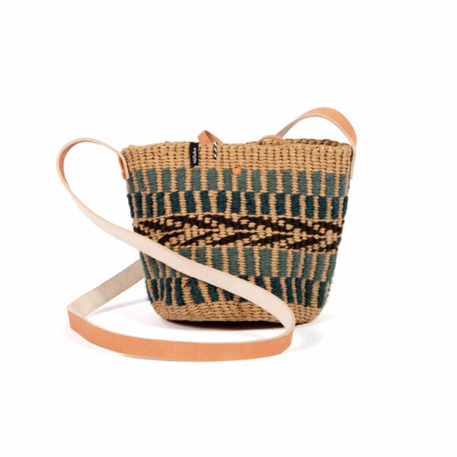 mifuko Pamba Shopper Basket | Green Pattern Weave (xsmal)