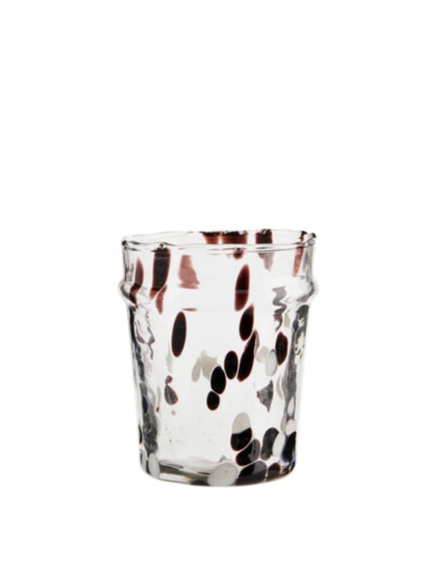 Madam Stoltz Mouthblown Brown & White Drinking Glass