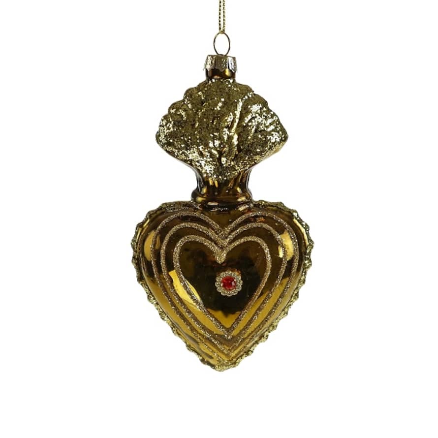 Werner Voss Gold Sacred Heart Tree Decoration