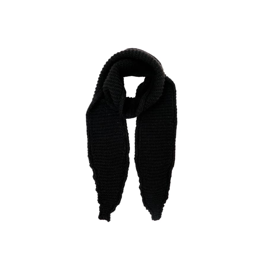 Black Colour Sally Knitted Mini Scarf