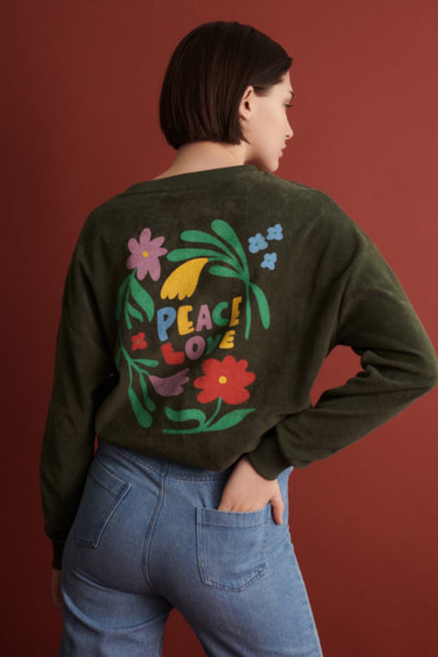 LOVE kidswear Paula Sweater In Oliv Green For Women
