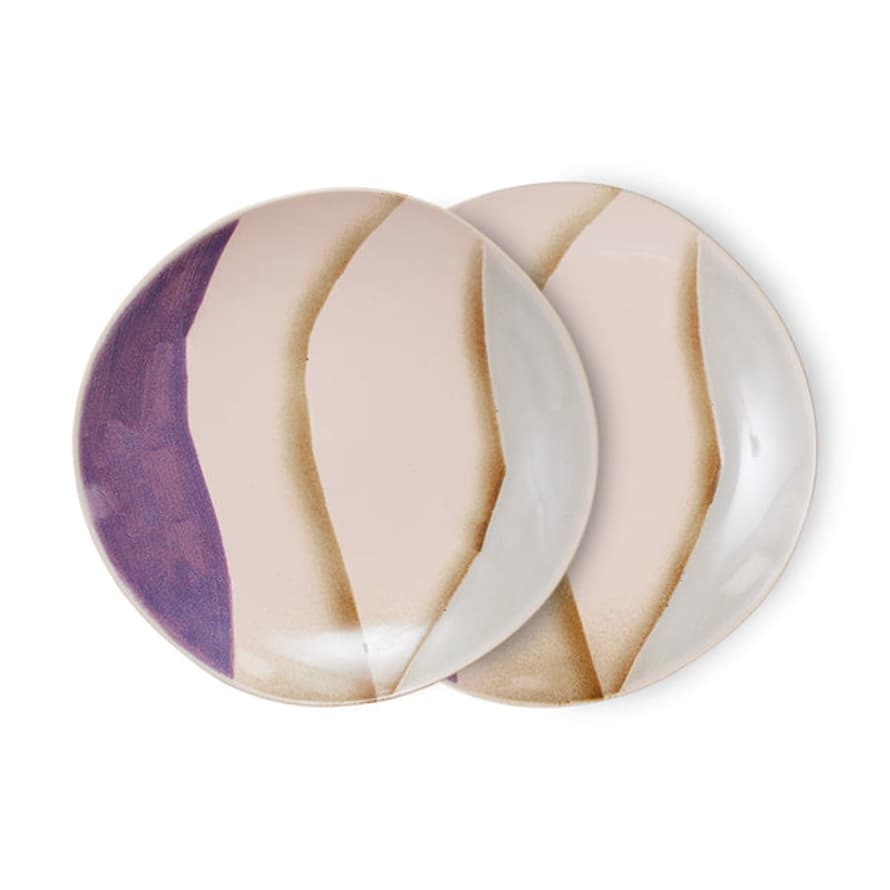 HK Living 70s Ceramics: Side Plates - Valley (Set of 2)
