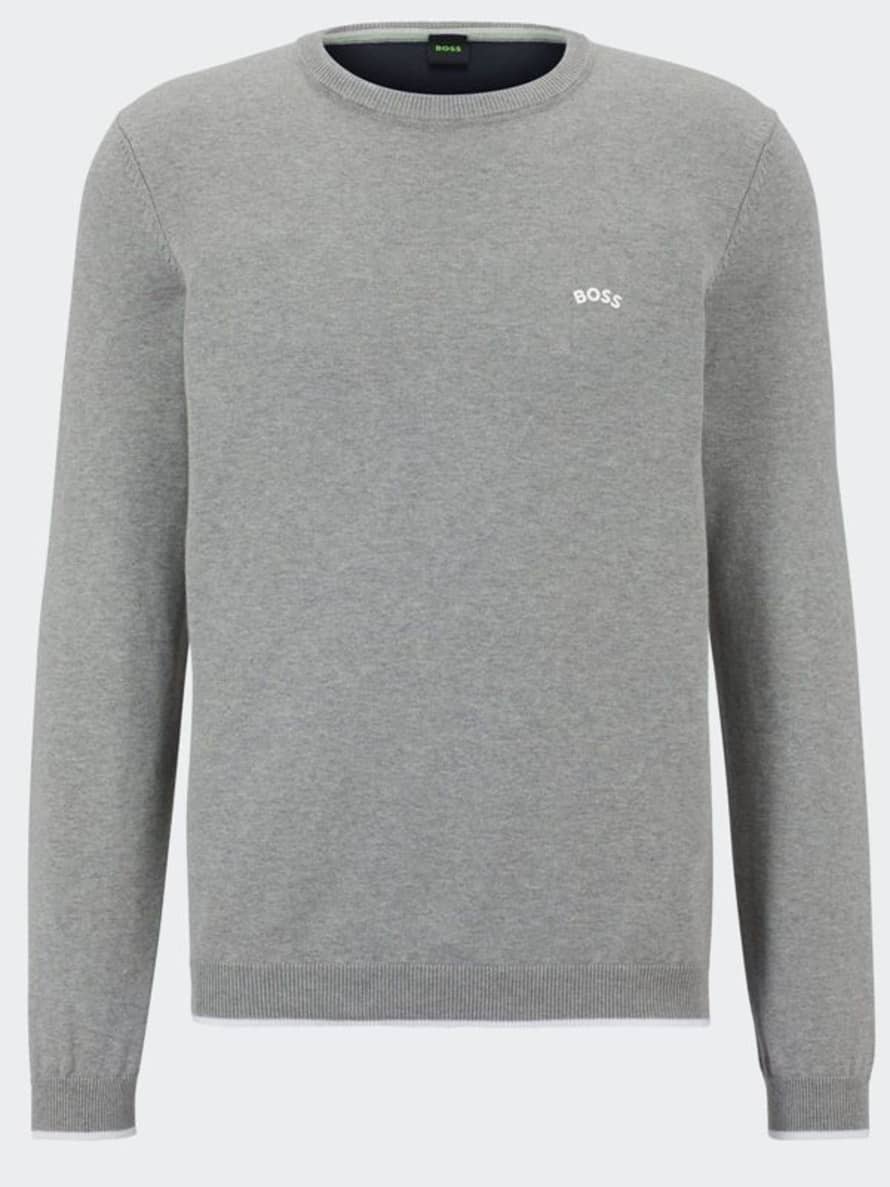 Hugo Boss Grey Organic Cotton Rallo Sweater 