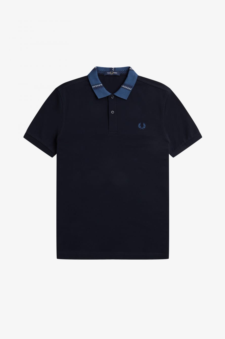Fred Perry Fred Perry Graphic Collar Polo Shirt Navy/midnight Blue