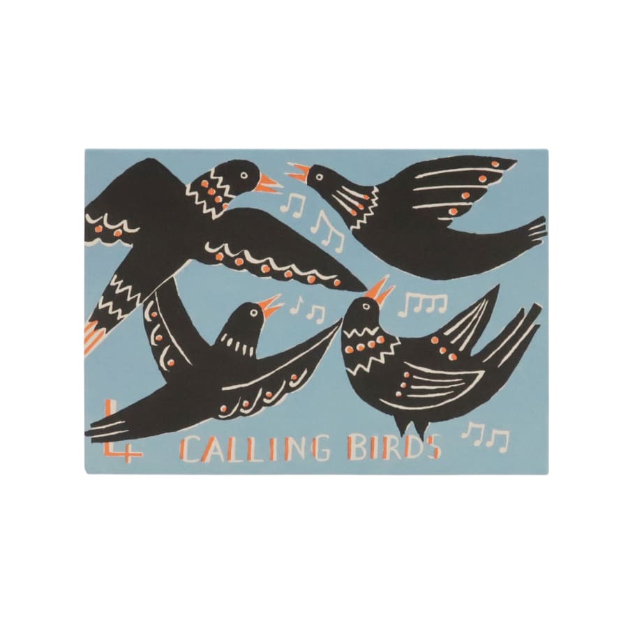 Cambridge Imprint Pack of 10 Four Calling Birds Cards