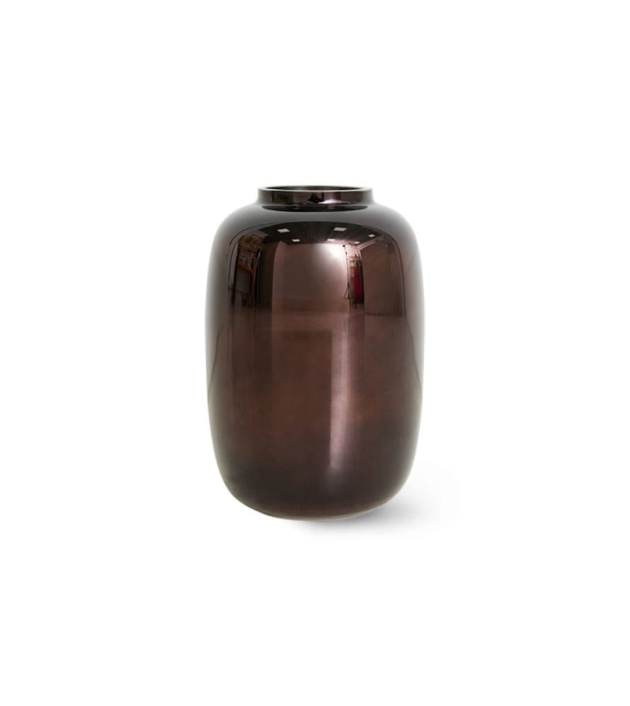 HK Living Brown Chrome Glass Vase
