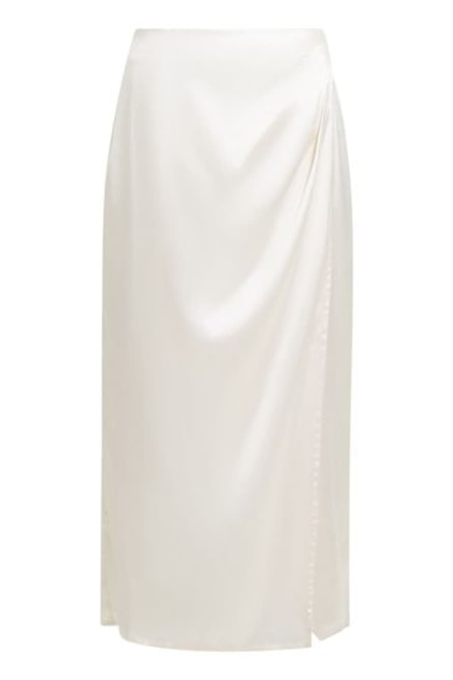 French Connection Inu Satin Midi Wrap Skirt | Classic Cream