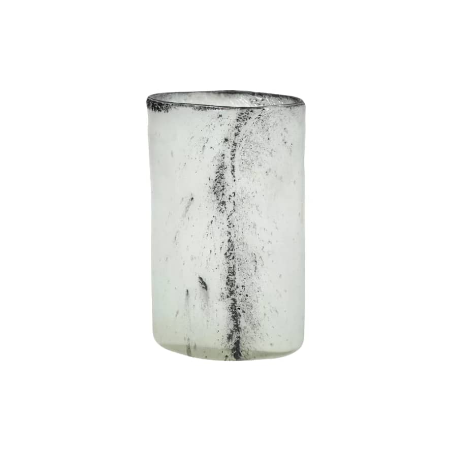 Pomax Glassvase AKADEMI, 13,5 X W 8,5 X H 20,5 CM, black/white 