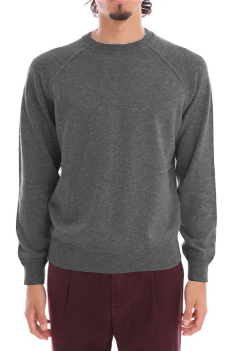 FILIPPO DE LAURENTIIS - Mid Grey Wool & Cashmere Crew Neck Sweater Gc1mlr2a 930