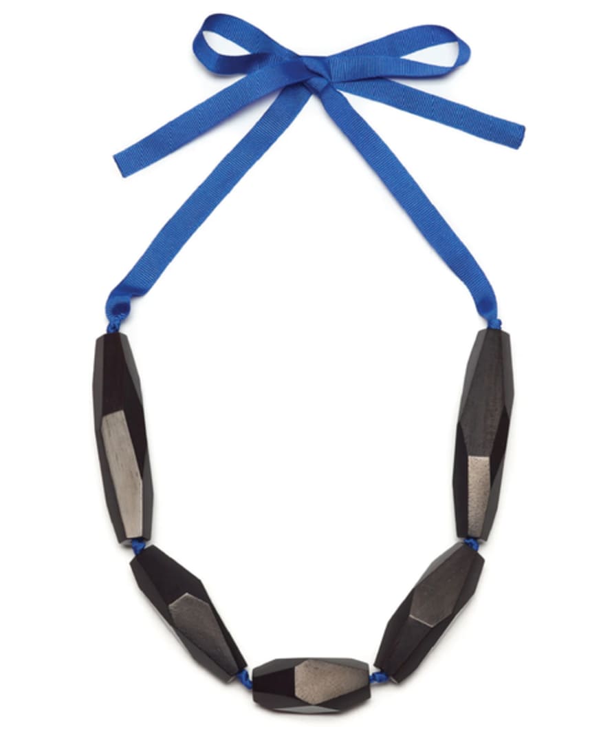 Branch Chunky Necklace With Blue Tie
