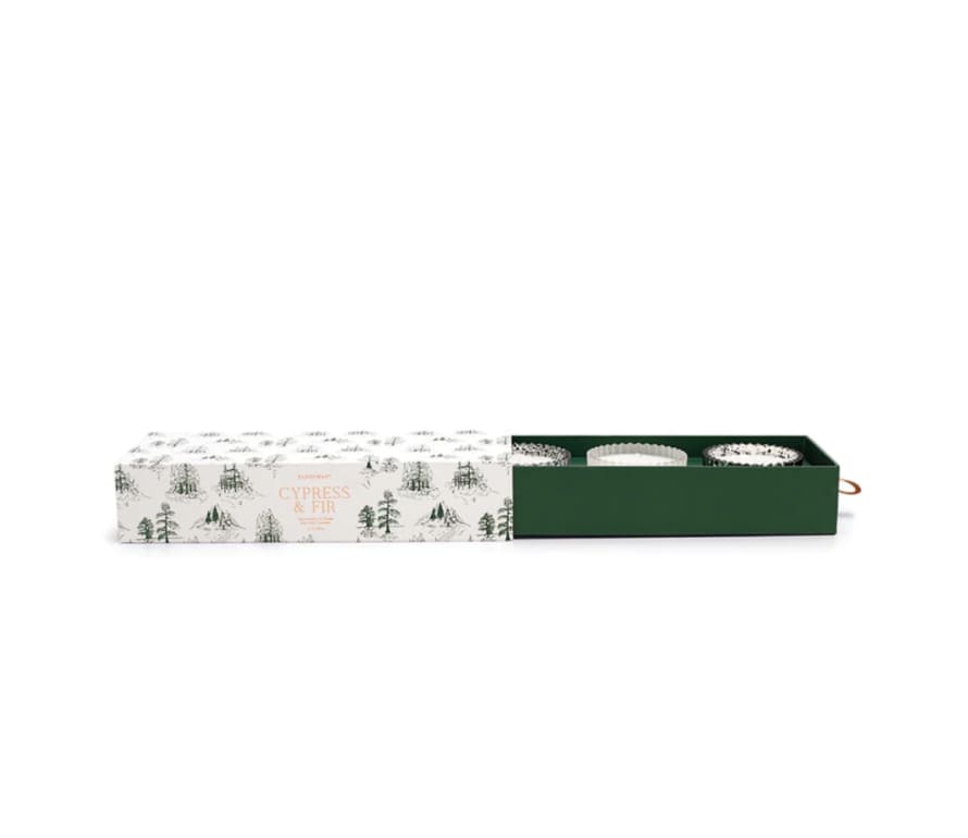 Paddy Wax Cypress & Fir Ribbed Mercury Glass Boxed Gift Set