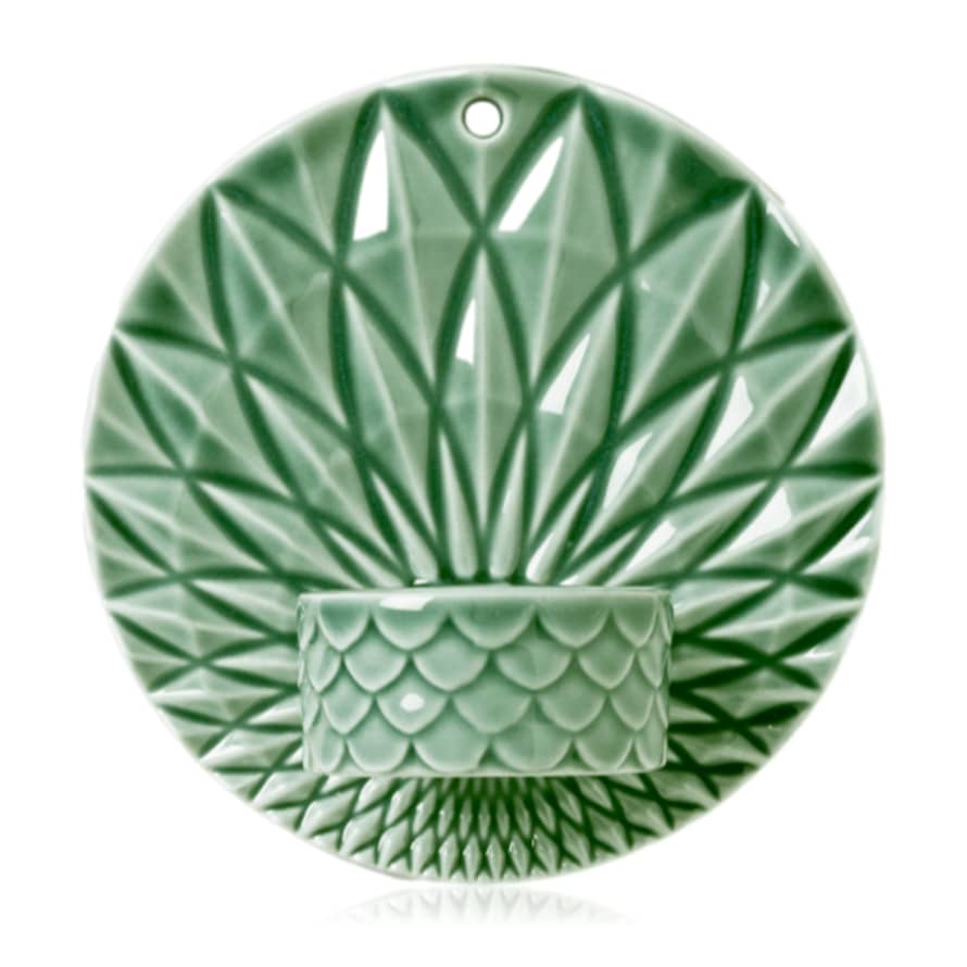 Dottir Pipanella Ceramic Wall Votive Scales Green