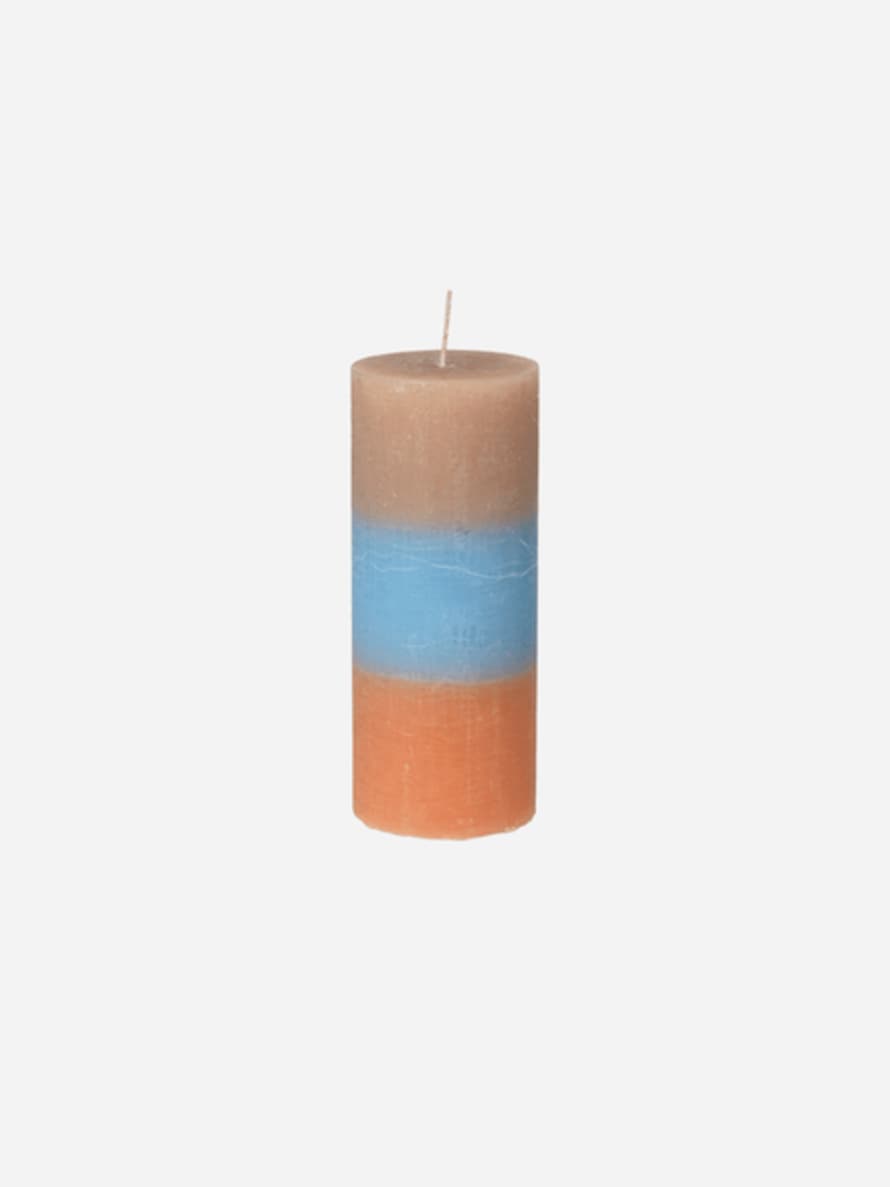 Broste Copenhagen Rainbow Pillar Candle 7x17 - Caramel Sky
