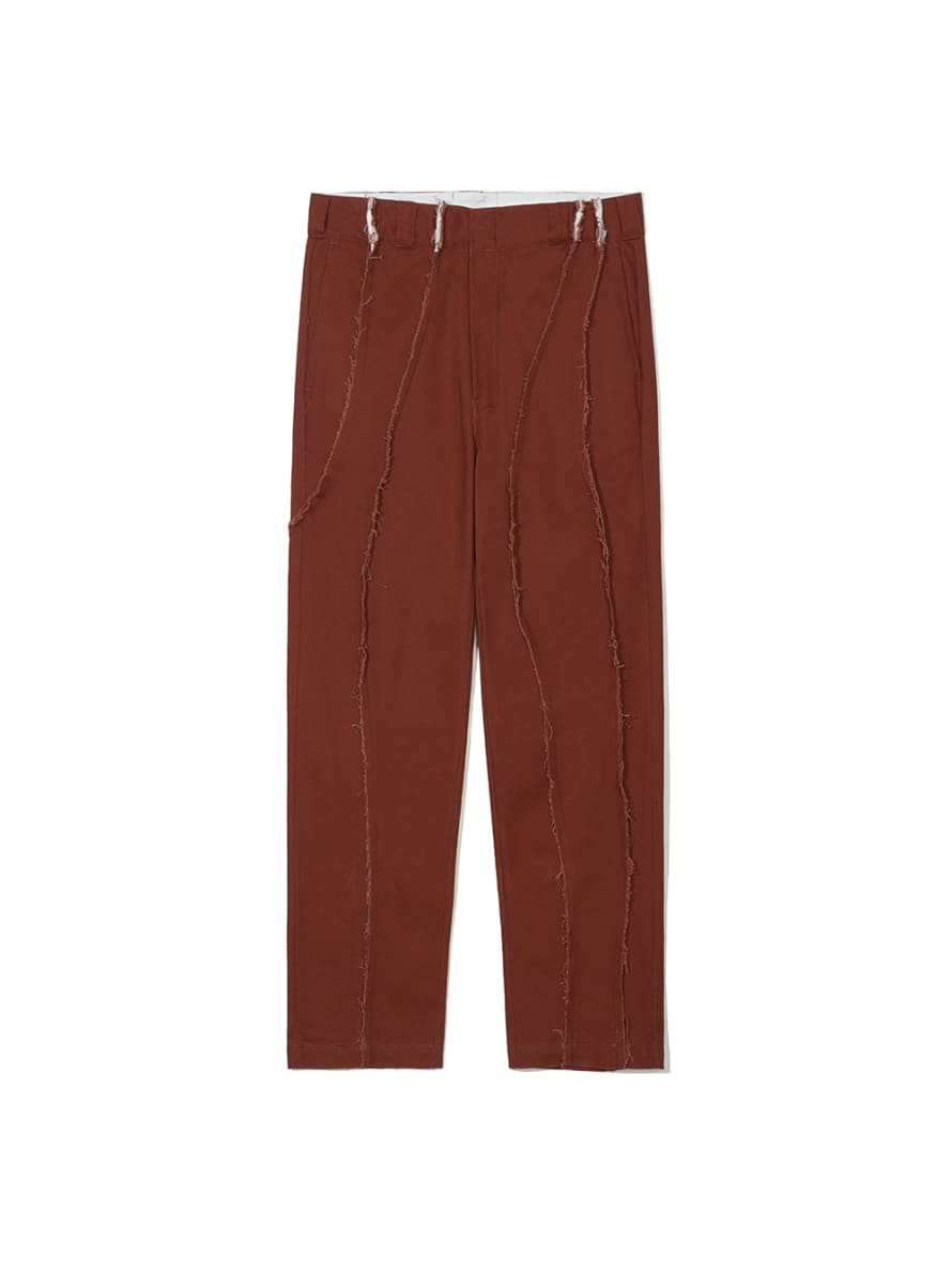 Partimento Curved Cut-off Chino Pants in Burnt Orange 