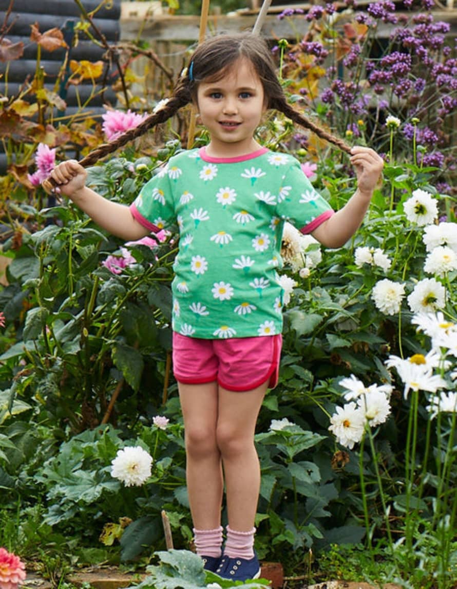 Toby Tiger Organic T Shirt with Daisy Print