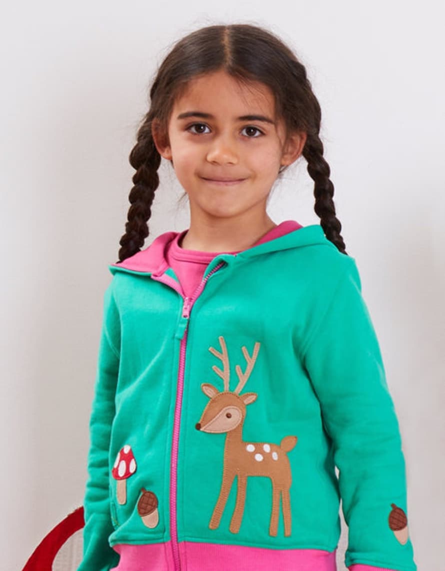 Toby Tiger Organic Fawn Applique Hoodie
