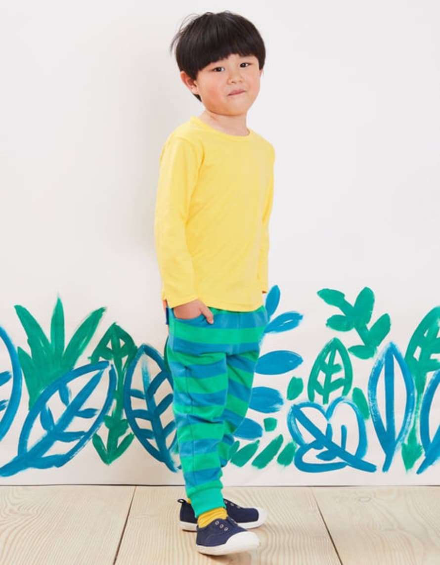 Toby Tiger Organic Green Striped Joggers