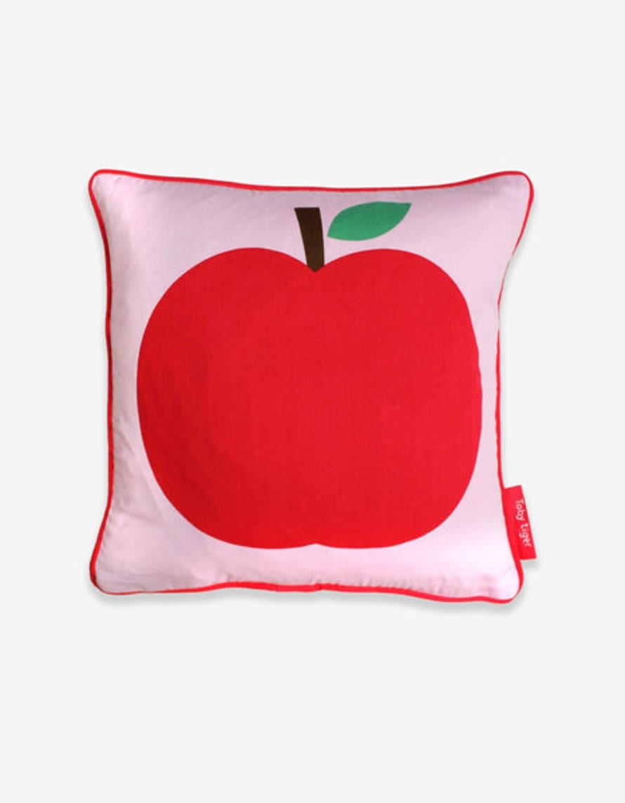 Toby Tiger Pink Apple Printed Cushion Cover