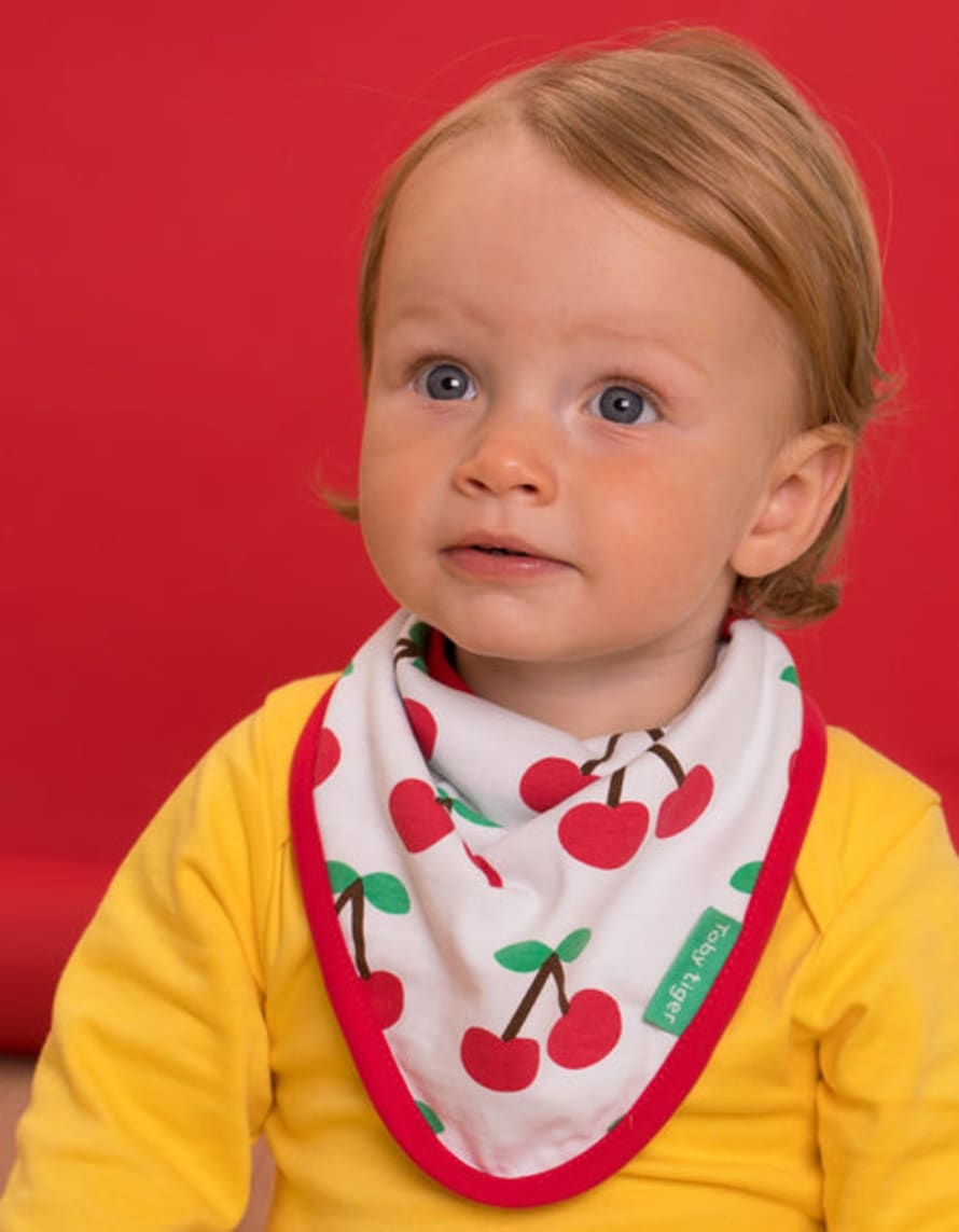 Toby Tiger Organic Cherry Print Dribble Bib