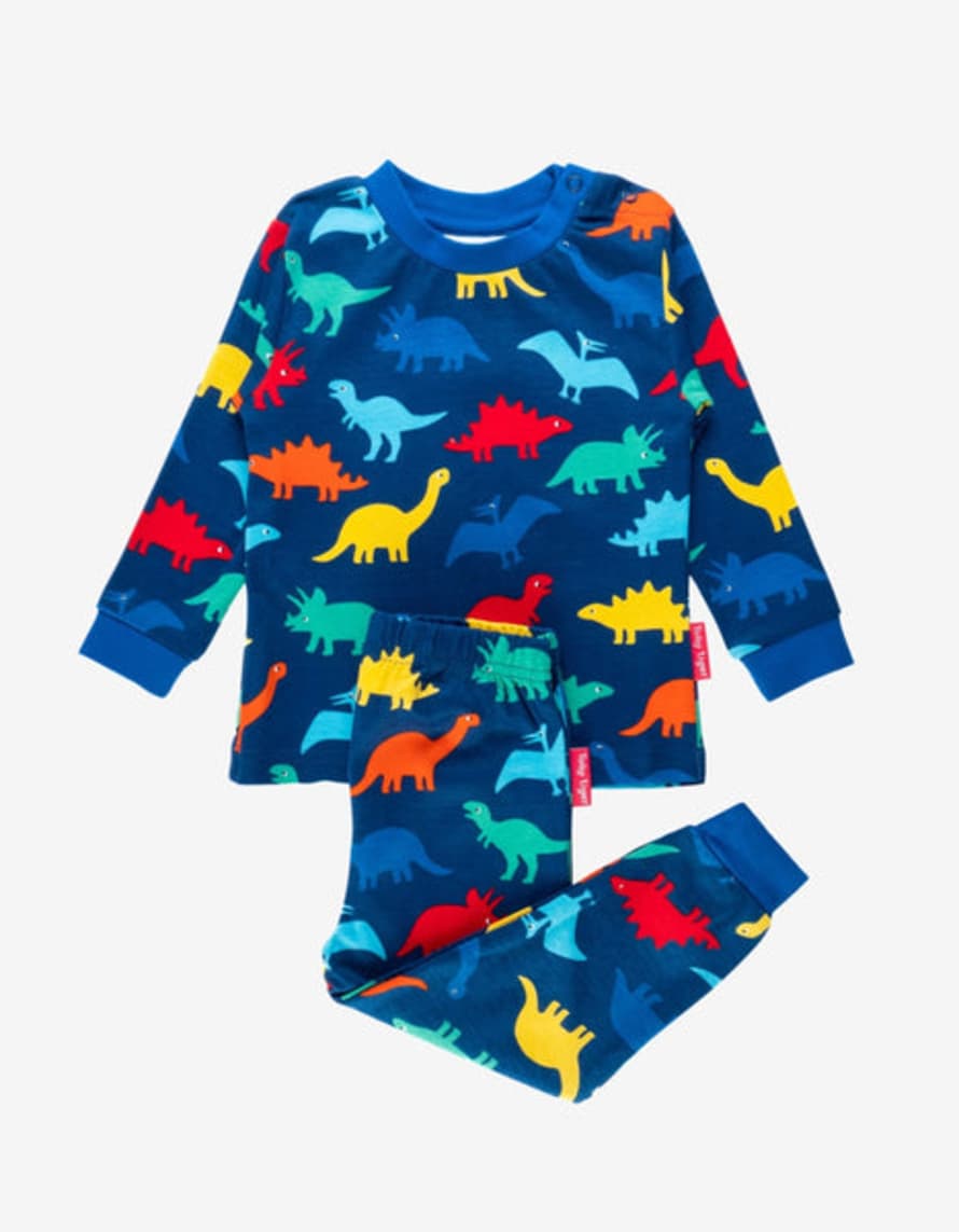 Toby Tiger Organic Rainbow Dinosaur Printed Pyjamas