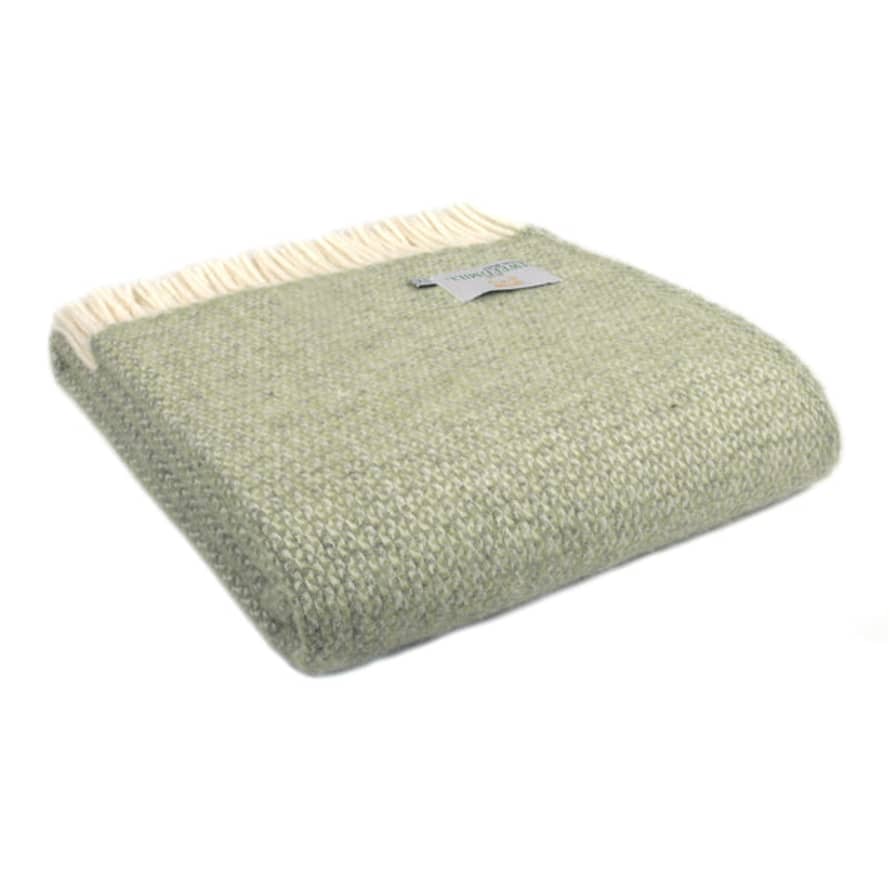 Tweedmill Illusion Green Grey Pure New Wool Throw