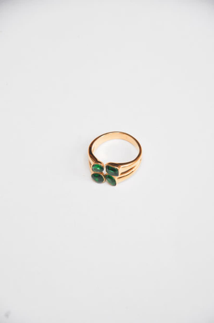 bon bon fistral Green And Gold Ring