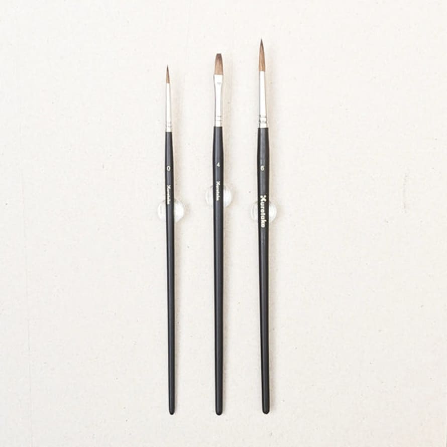 Kuretake Set Of 3 Paint Brushes